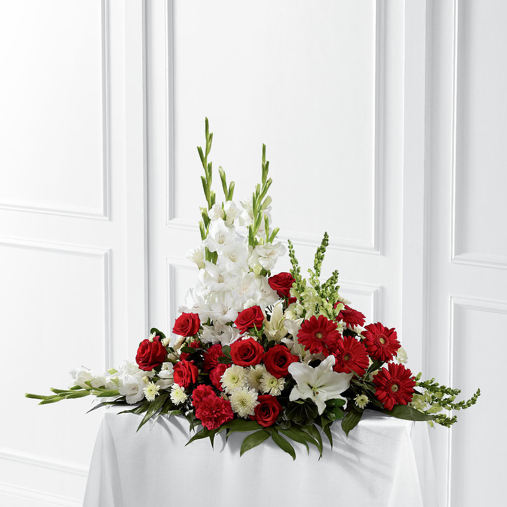 Crimson & White Arrangement – TED & DEBBIE'S FLOWER & GARDEN CENTER, Tulsa OK