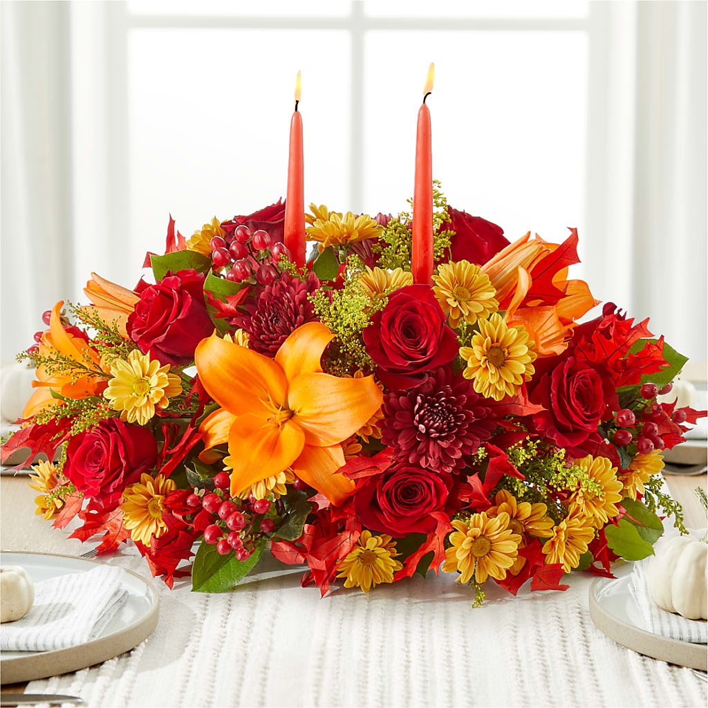 Autumn's Embrace Centerpiece – TED & DEBBIE'S FLOWER & GARDEN CENTER, Tulsa OK