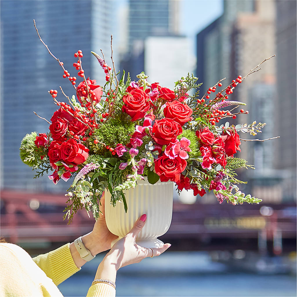 Big Red Bow Bouquet – TED & DEBBIE'S FLOWER & GARDEN CENTER, Tulsa OK