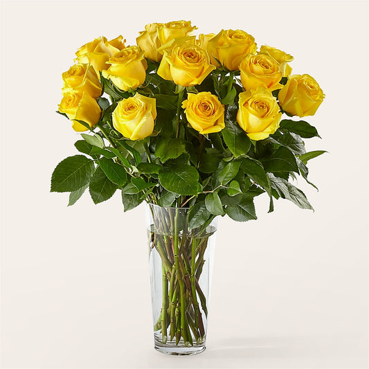Long Stem Yellow Rose Bouquet – TED & DEBBIE'S FLOWER & GARDEN CENTER, Tulsa OK