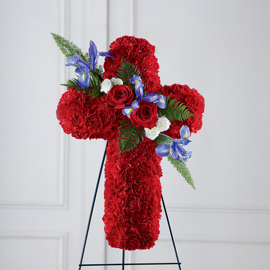 Faithful Hero Floral Cross – TED & DEBBIE'S FLOWER & GARDEN CENTER, Tulsa OK