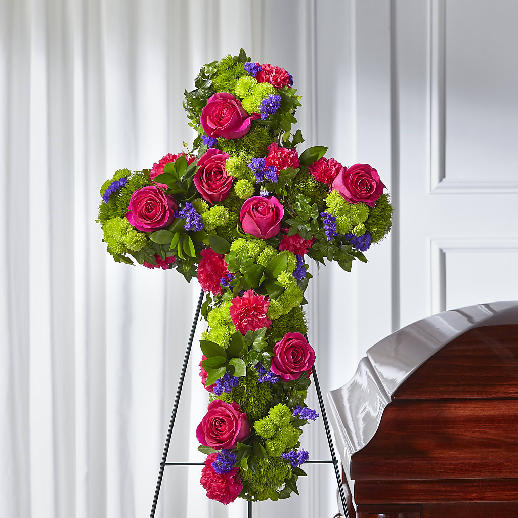 Tribute Rose Floral Cross – TED & DEBBIE'S FLOWER & GARDEN CENTER, Tulsa OK