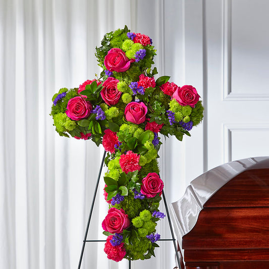 Tribute Rose Floral Cross – TED & DEBBIE'S FLOWER & GARDEN CENTER, Tulsa OK