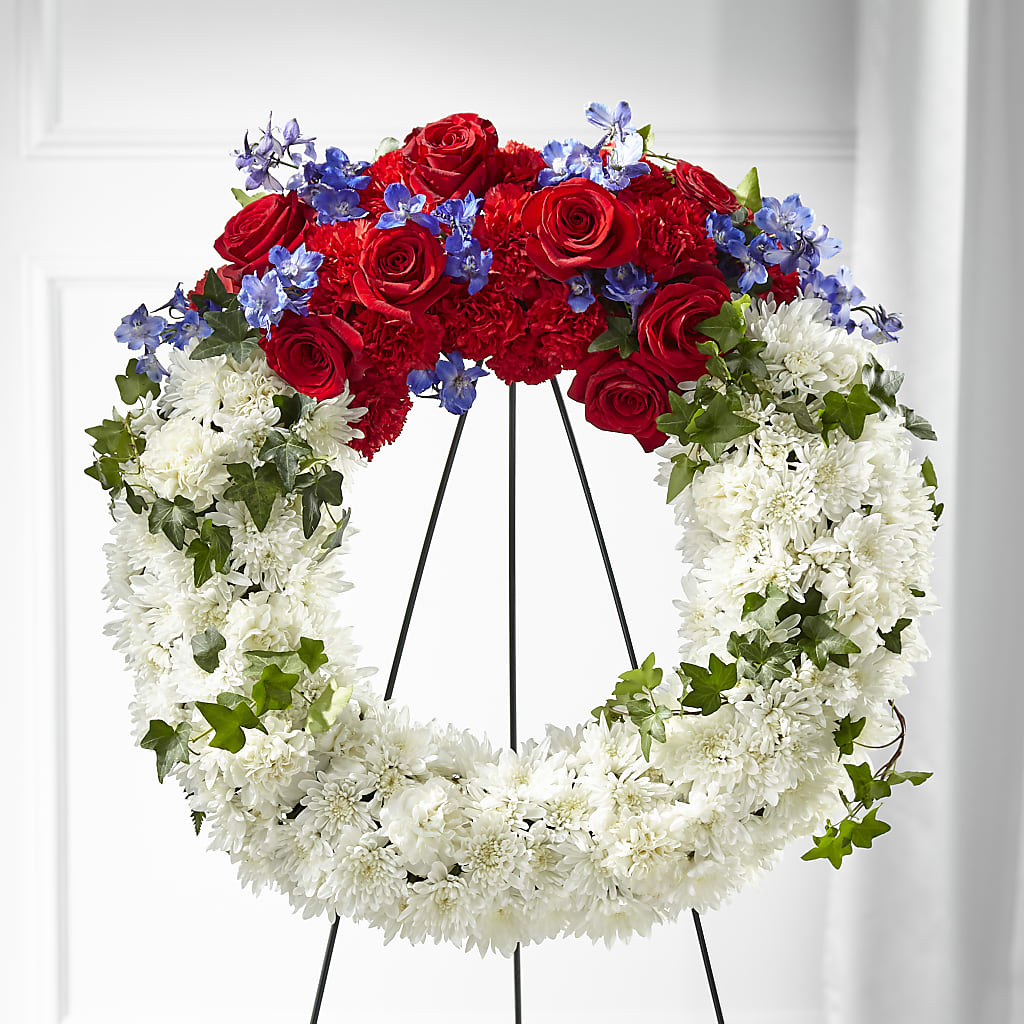 Patriotic Passion Wreath – TED & DEBBIE'S FLOWER & GARDEN CENTER, Tulsa OK