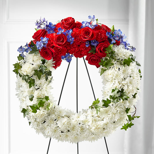 Patriotic Passion Wreath – TED & DEBBIE'S FLOWER & GARDEN CENTER, Tulsa OK