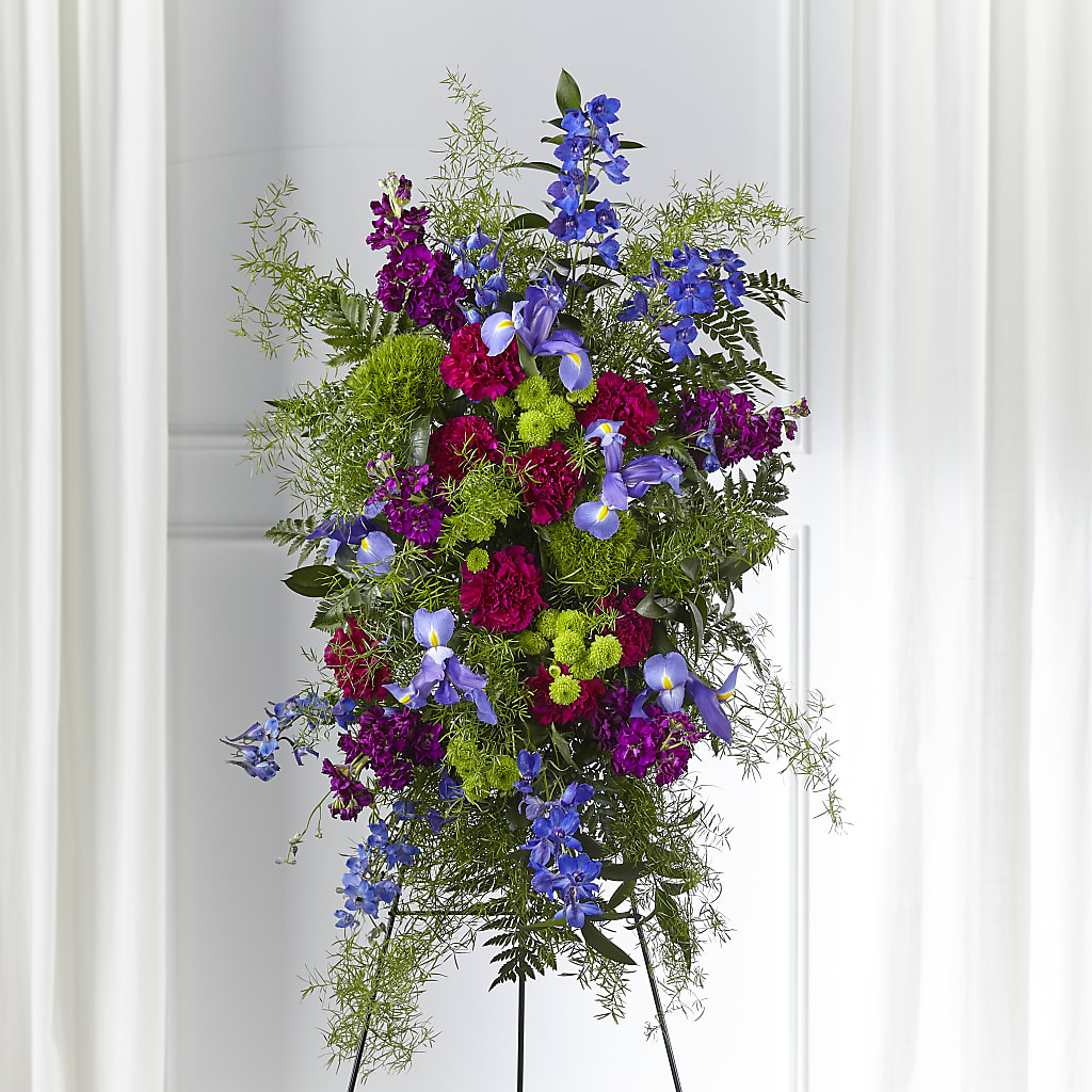 Cielo celestial, arreglo floral vertical