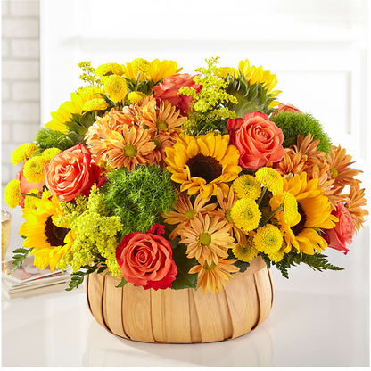 Harvest Sunflower Basket – TED & DEBBIE'S FLOWER & GARDEN CENTER, Tulsa OK